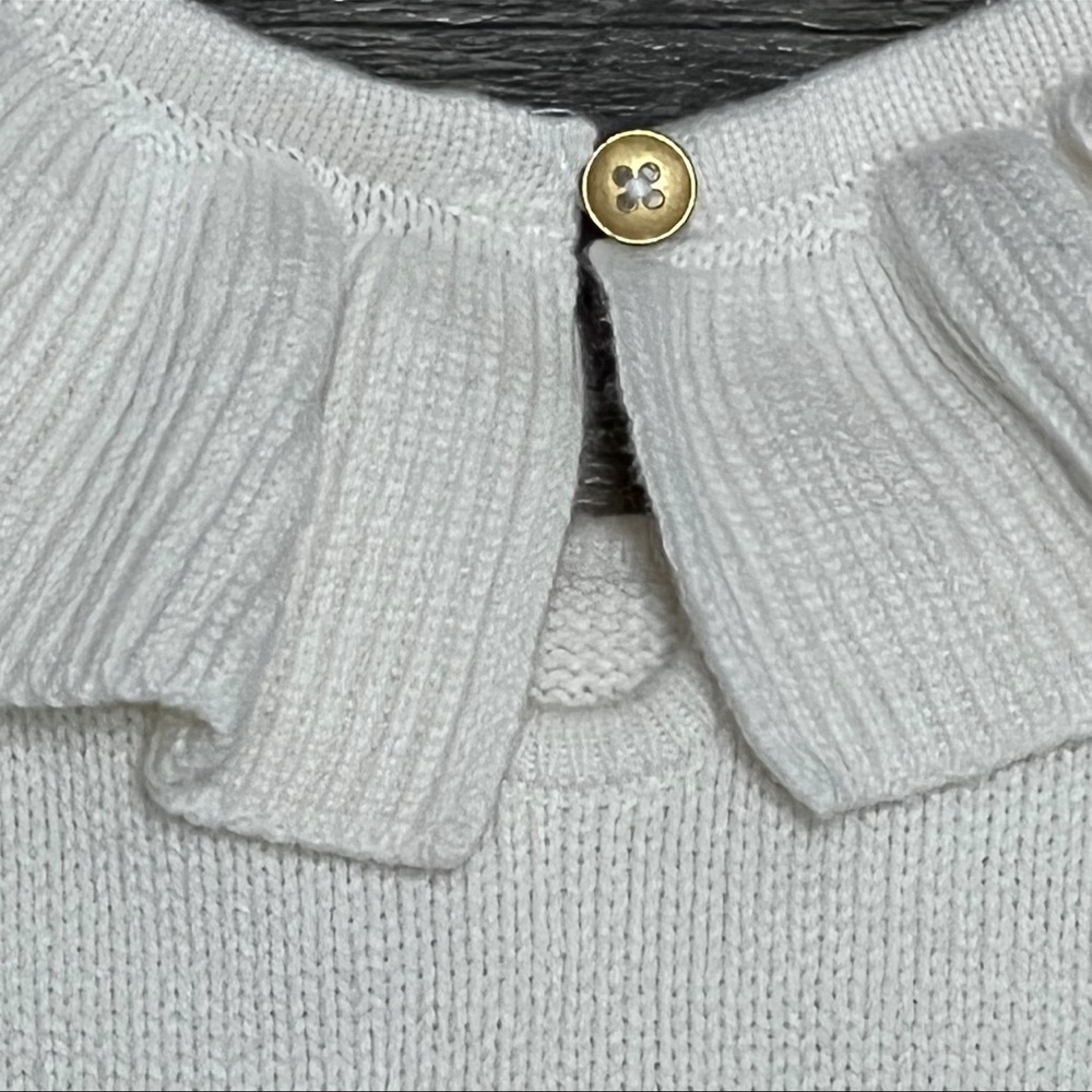 Cat & Jack Baby Girl 18 Months Grey Gray White Sweater Jumper One Piece Outfit - Picture 13 of 13